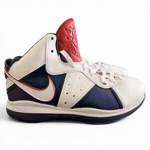 Nike LeBron 8 Veterans Day Sneakers White/Navy, Size 13